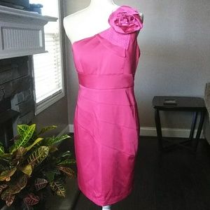 Size Large TCEC Fuchsia One-Shoulder Dress